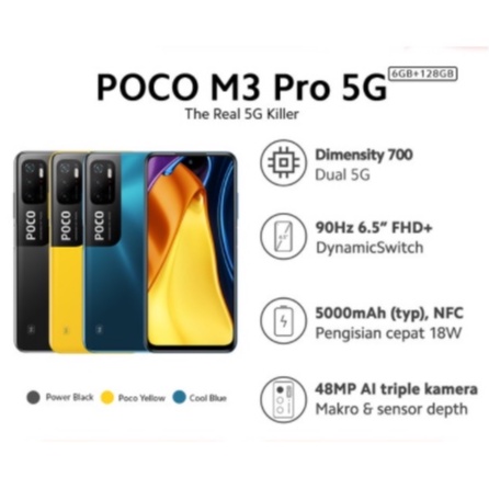 POCO M3 Pro 5G (6GB+128GB) Garansi Resmi