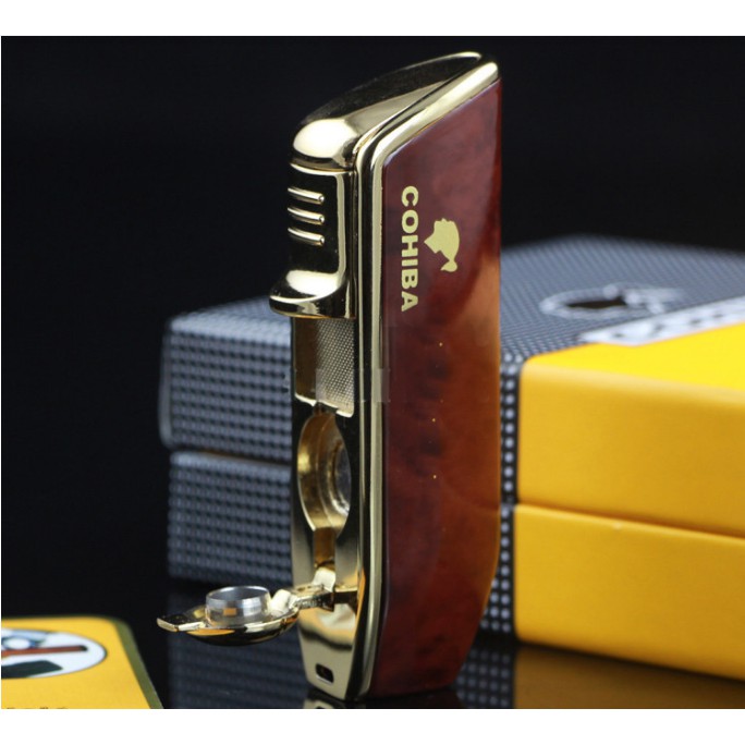 Diskon Korek Gas Cohiba Torch Lighter Triple Jet Flame with Cigar Punch Ori