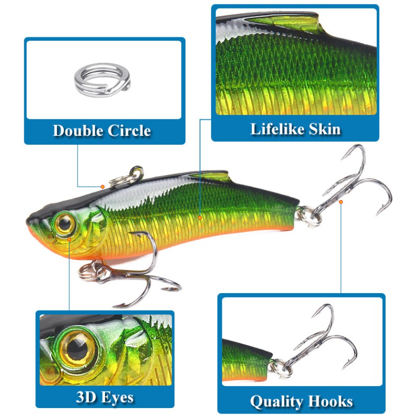 Shengyao 1Pcs New Sinking VIB Fishing Lure 8.5cm/6.3g Swimbait Bass Wobbler Lifelike Minnow Memancing Ikan Kait