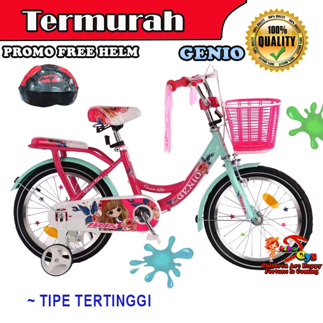 sepeda anak perempuan genio iris 16 inch sepeda anak roda 3