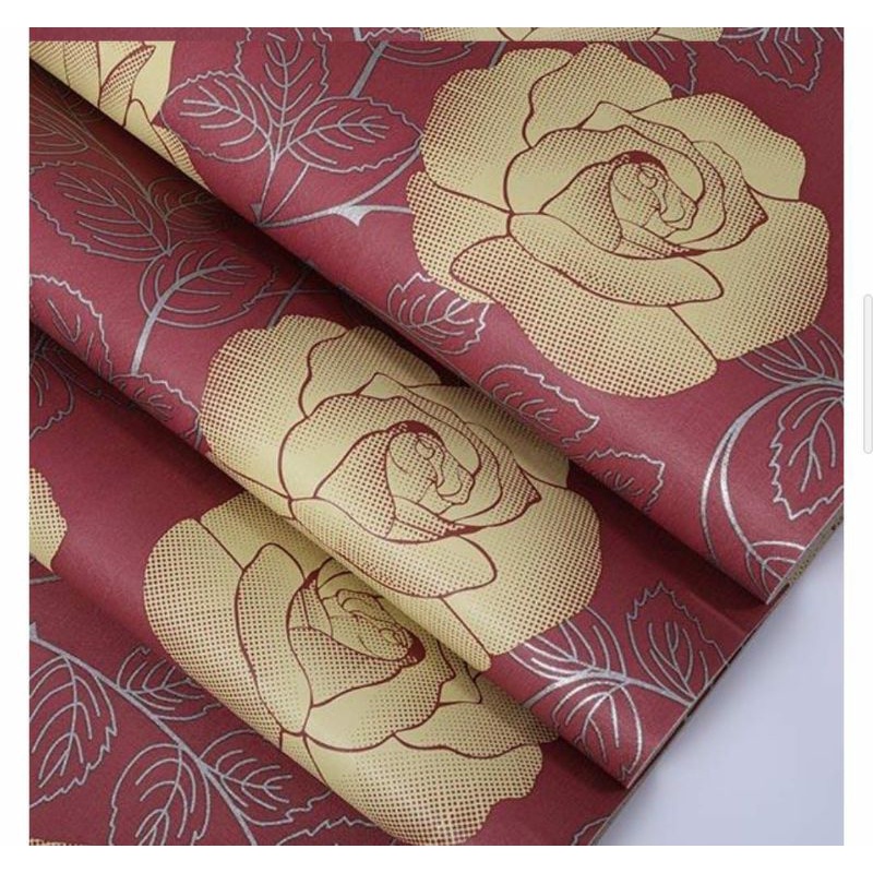 Wallpaper stiker dinding motif bunga mawar
