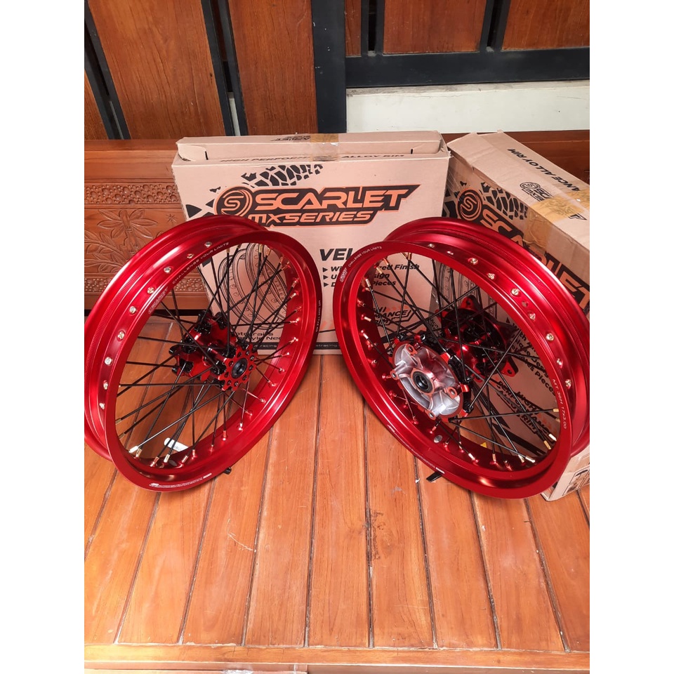 Velg Supermoto Honda Crf  Depan Belakang Tanpa Ban Velg Scarlet 250 300 Ring 17
