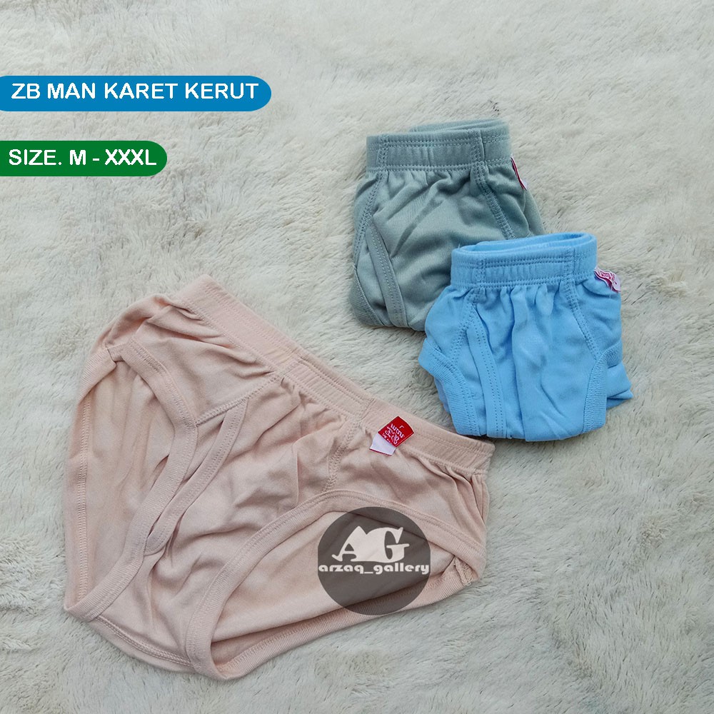 6 Pcs -  CD ZB MAN KERUT  Celana dalam pria karet kerut CD pria Kaos | Celana Dalam Pria | Cd