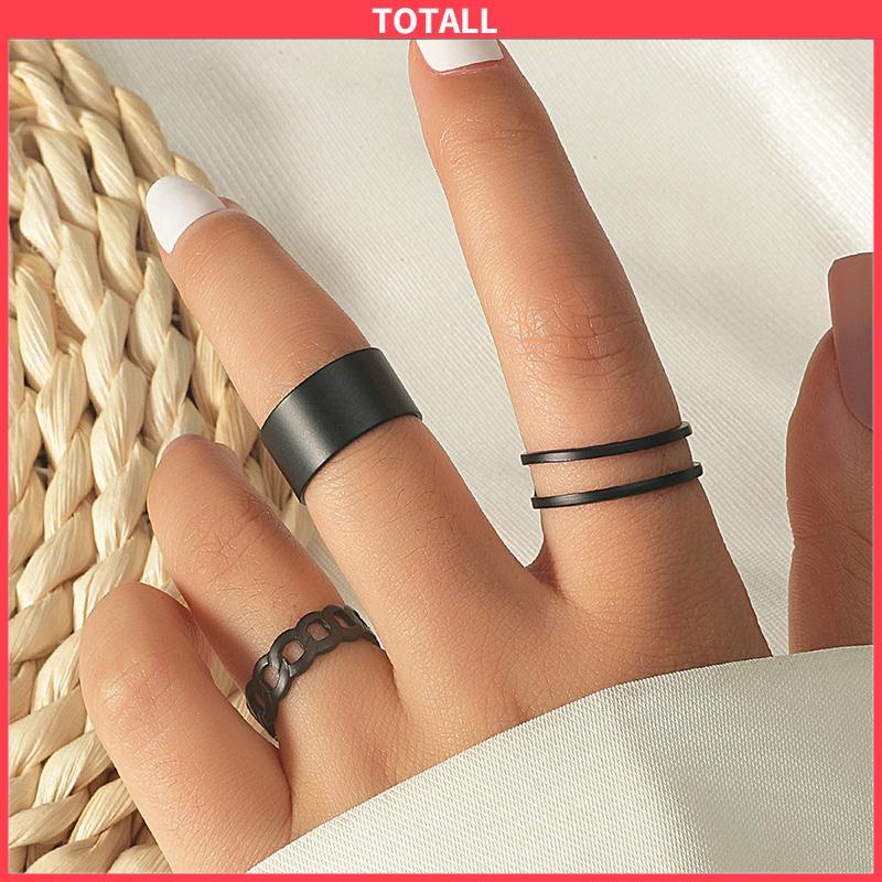 COD 3 Pcs/set Korea Vintage Jari Cincin Set In Fashion Keren Punk Knuckle Cincin untuk Pria Wanita Hip Hop Perhiasan-Totall