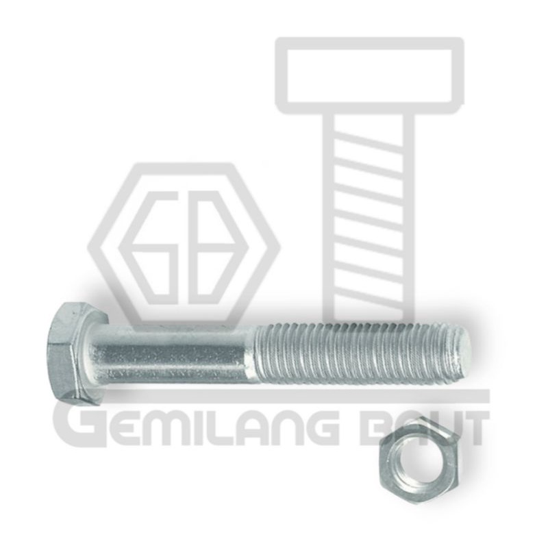 Baut Mur Hexagon Putih M18 x 120 @5PCS