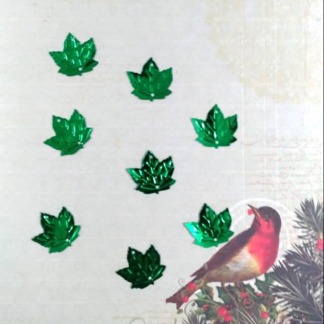 Payet Manik Daun Pepaya Hijau Tua (5 gram)