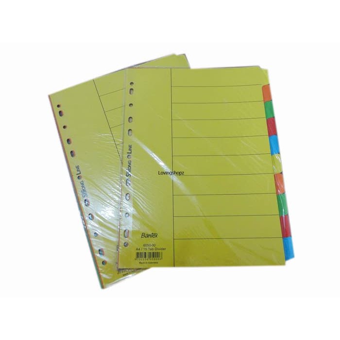 Divider Bantex 6050 Devider Pembatas 10 Warna A4