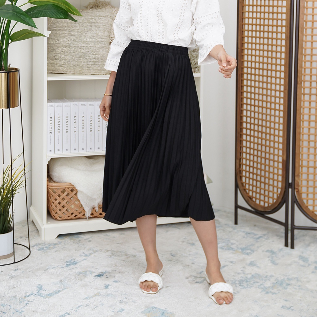 Beatrice Clothing Viena Midi Pleated Skirt - Rok Wanita-2