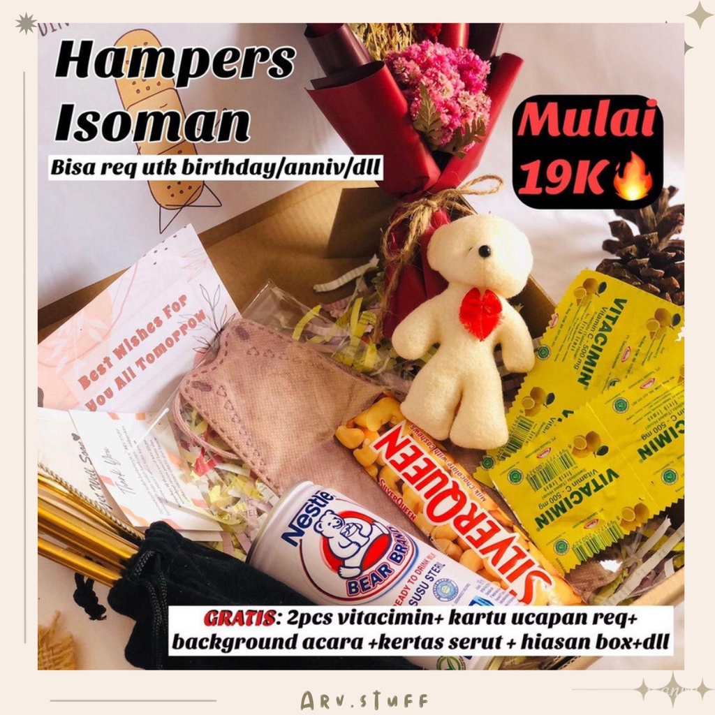 HAMPERS PAKET ISOMAN/ Hampers Hadiah wisuda kado wedding pernikahan gift box parcel termurah Gift Box Suplemen Kesehatan Sakit Covid 19 untuk sahabat teman murah hari kasih sayang cinta romantis pink valentine day