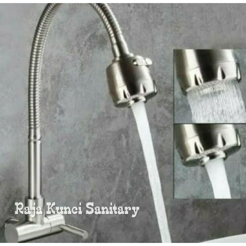 Kran Angsa Flexibel Tembok Stainless SUS 304/Kran Cuci Piring/Kran Dapur/Kran Kitchen Sink Model Per