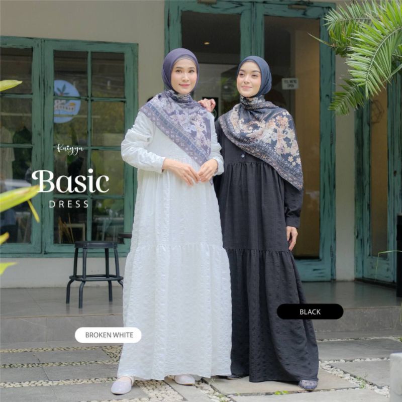 basic dress kaiyya gamis polos busui