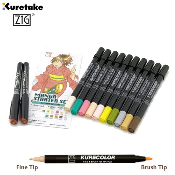 

Kuretake Zig Cartoonist Manga Starter Set - Japanese Girl