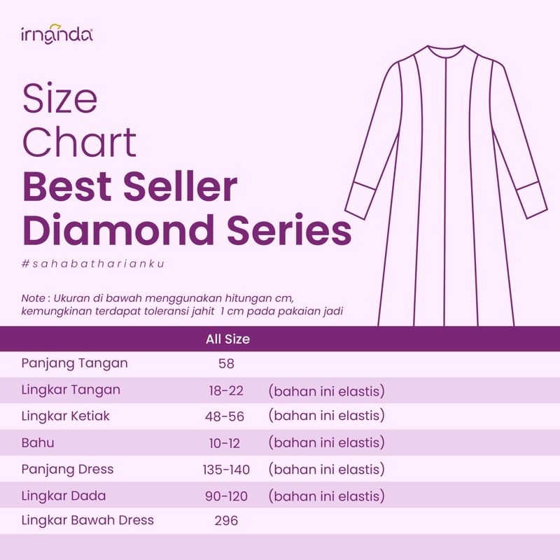 [Irnanda] Gamis Dress Diamond Umbrella Payung Bahan Jersey Diamond Premium Best Seller-5