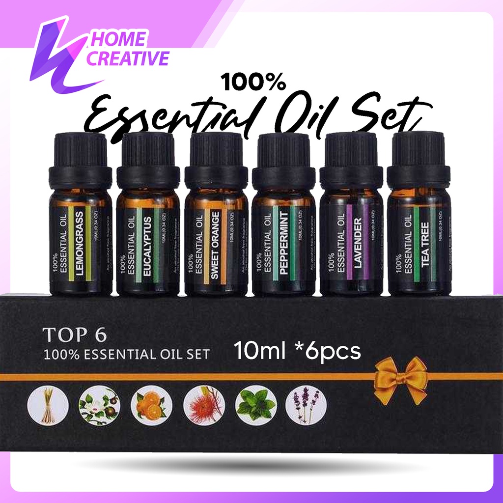 100% MInyak Esensial / Essential Oils Minyak Aromatherapy / Pengharum Ruangan 10ml 6PCS