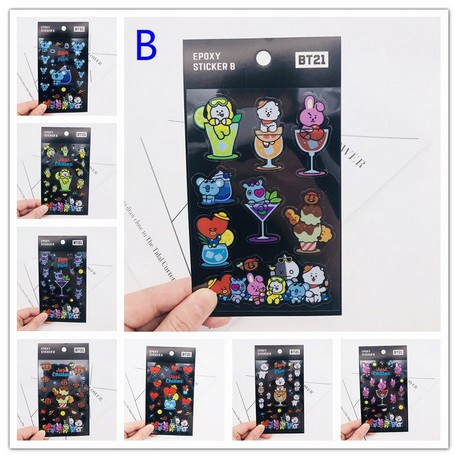 Sticker BTS BT21 Line Stiker Epoxy Transparan