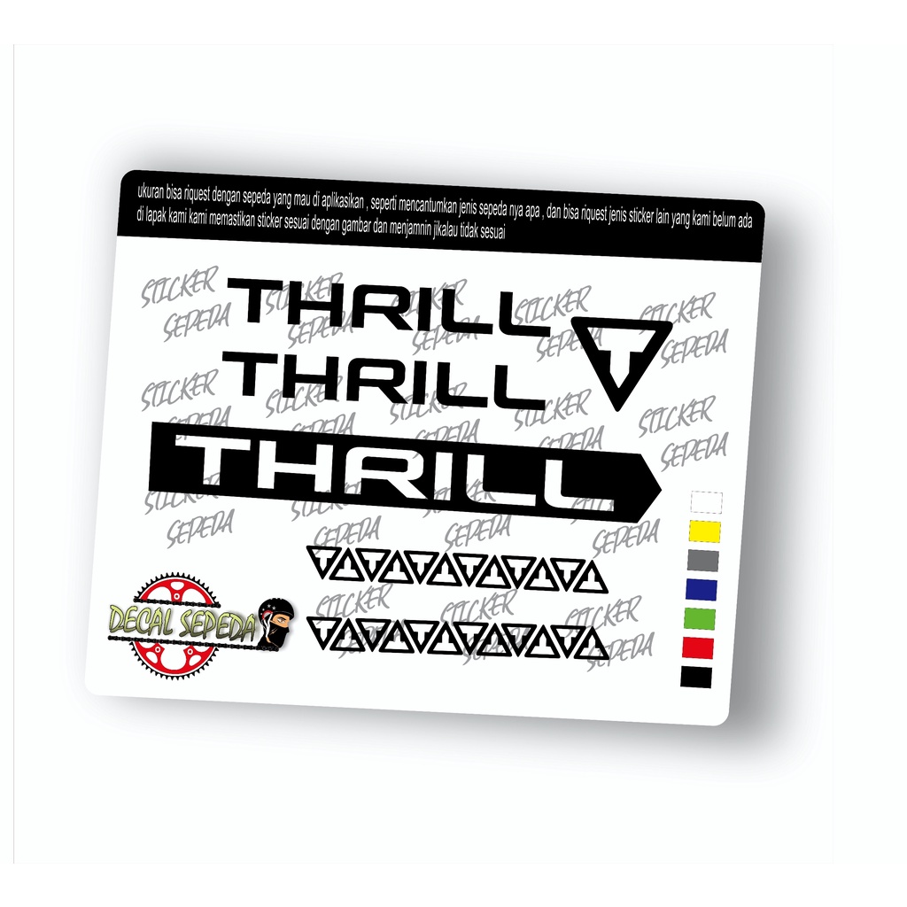 decal sepeda thrill - sticker sepeda thrill full cutting