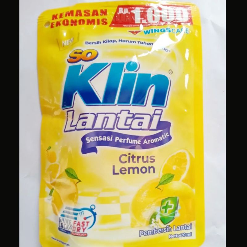 so klin lantai eceran Rp1000 an 70 ml murah 5 pcs citrus lemon