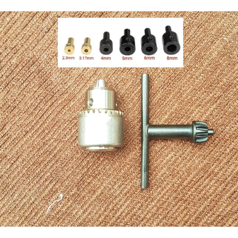 universal chuck collet kepala bor mini clampinng 0.3-4 mm  dinamo as 2.3mm 3.17mm 4mm 5mm 6mm 8mm