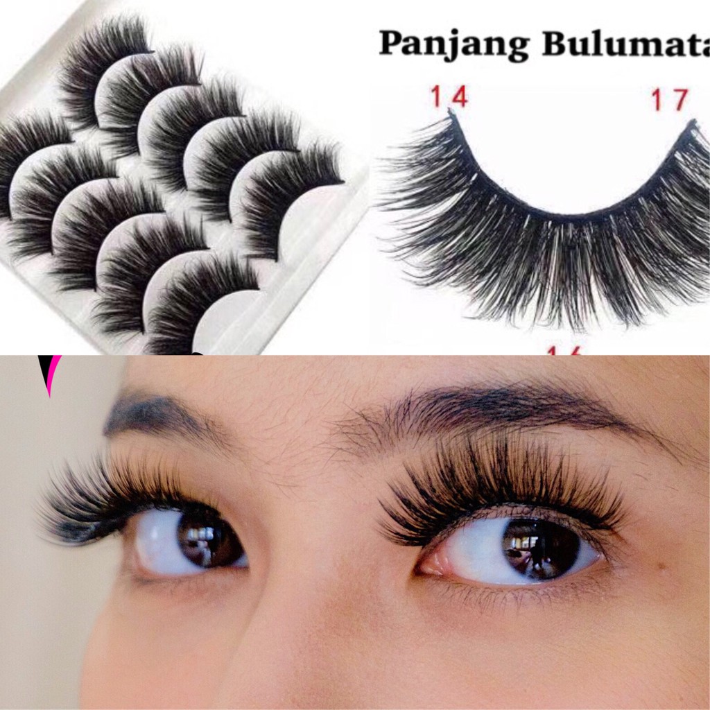 Bulu Mata Palsu 5 Pasang 3D LUCKY GIRL Bulumata Eyelash Eyelashes Eye Lashes Makeup Handmade Panjang 3D KOREA Extension Tanam