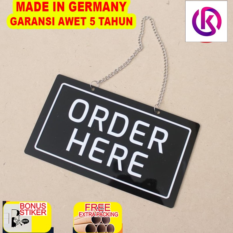 

Grosir Sign Label Acrylic Order Here Timbul | Sign Board Akrilik | Signage