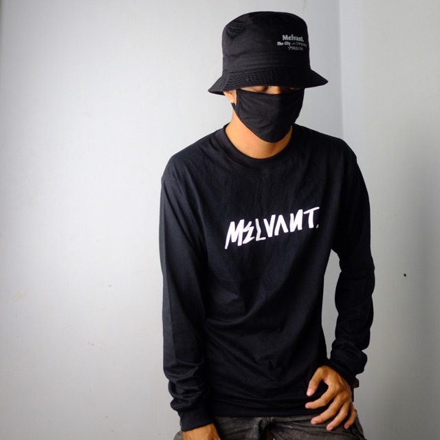 Melvant - MLTS Riva Black Longsleeve T shirt | Baju Kaos Hitam Pria / Tshirt Lengan Panjang Bahan Katun