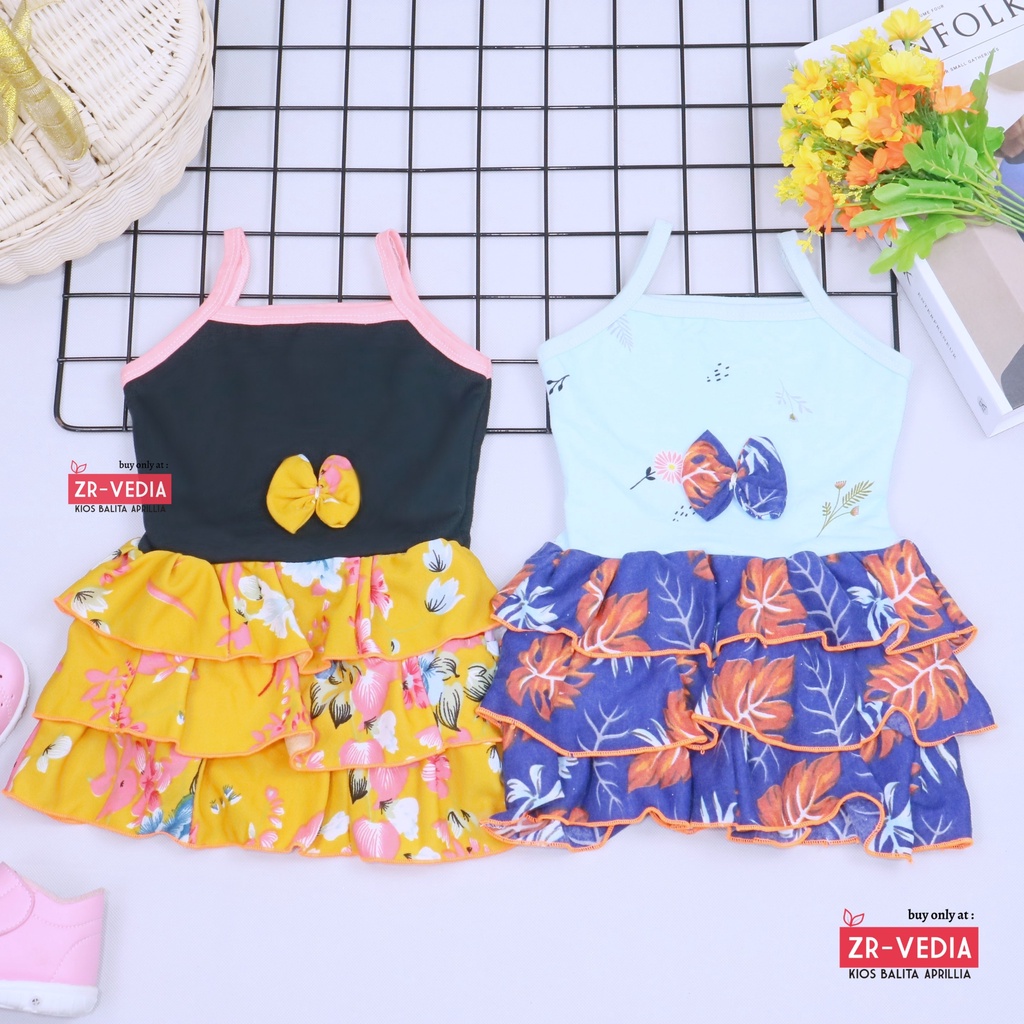 Tanktop  Dress Valerie Uk Bayi 3-12 Bulan / Anak Perempuan Murah Dres Pesta Lucu Adem Kensi