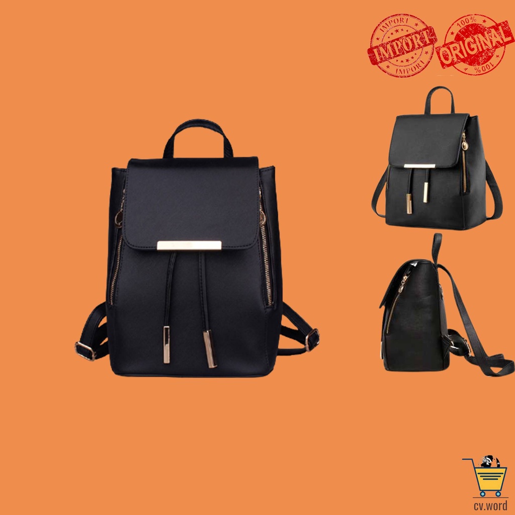 Tas Punggung Ransel Wanita Cewek Perempuan Kulit Murah Import Model Japan Style Terbaru