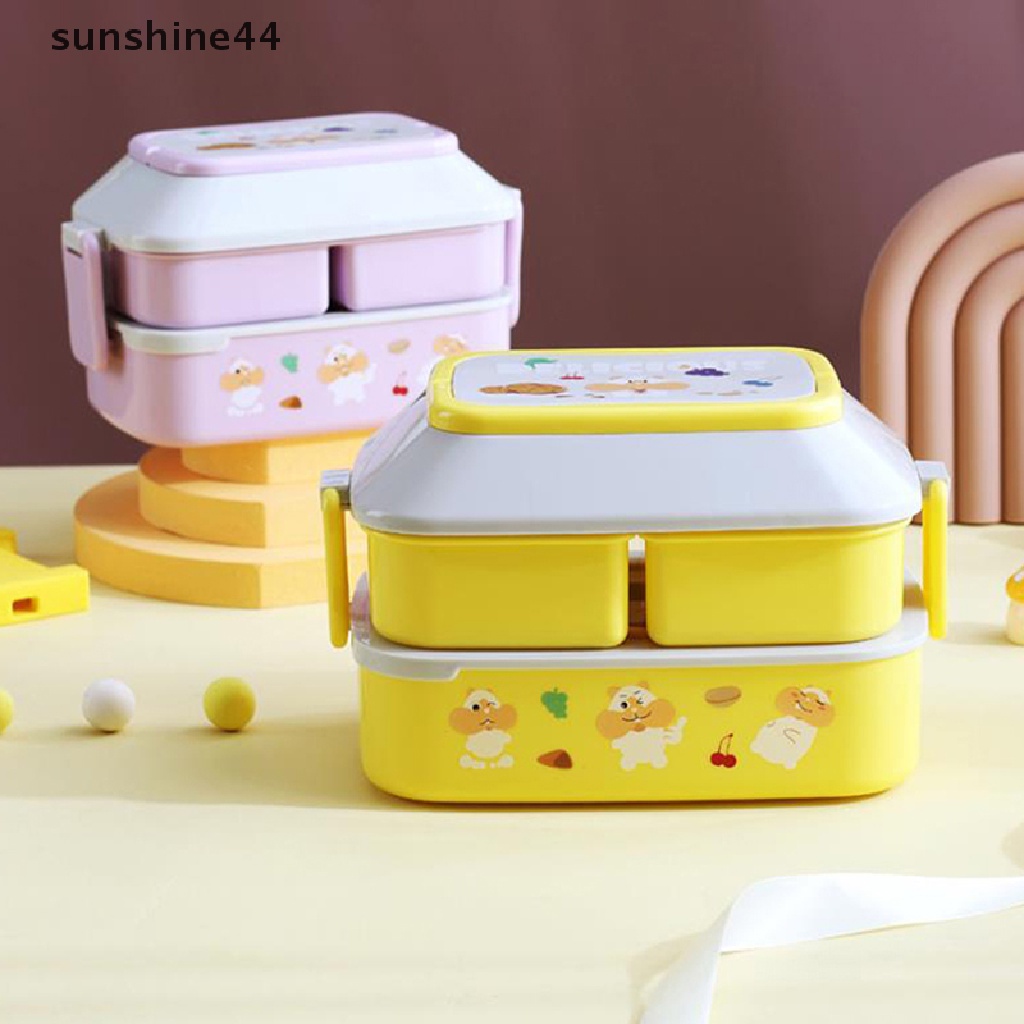 Sunshine Kotak Makan Bento Portable Dengan Sekat Untuk Sekolah