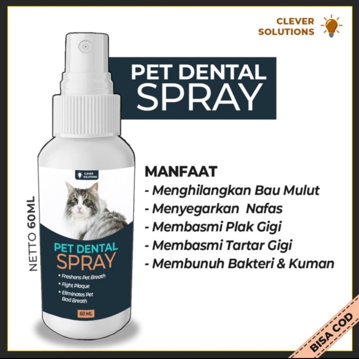 PET DENTAL SPRAY Penghilang Bau Mulut Kucing 60 ML
