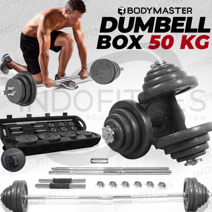 Dumbell Set Box 50Kg | Barbel Koper 50 Kg Dumbel Terlaris