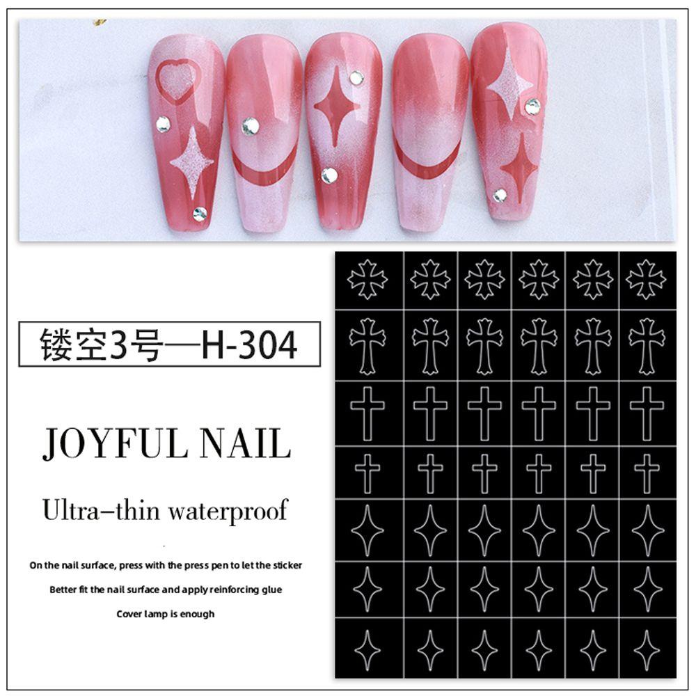Needway  Nail Art Airbrush Stensil Berongga Busur Kupu-Kupu Dekorasi Self-Adhesive Sliders Manicure Aksesoris DIY Desain Nail Art Template