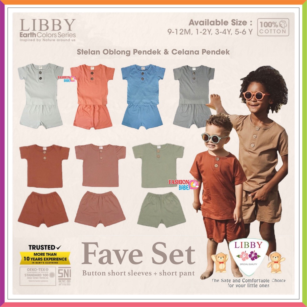 ❤ Fashionbabies ❤ LIBBY FAVE SET EARTH COLOR SERIES | SETELAN OBLONG PENDEK CELANA PENDEK