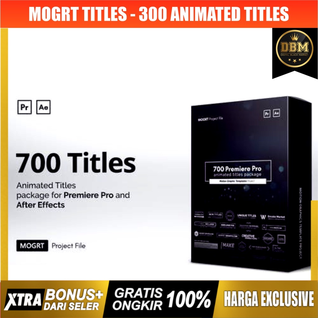 Mogrt Titles - 300 Animated Titles - Premiere Pro &amp; After Effects