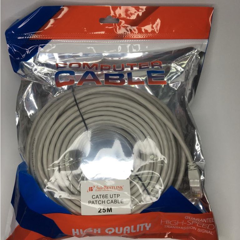 25m Kabel LAN Cat6 Good Quality / Patchcord Cat 6 rj45 Straight Pabrikan siap pakai 25 Meter