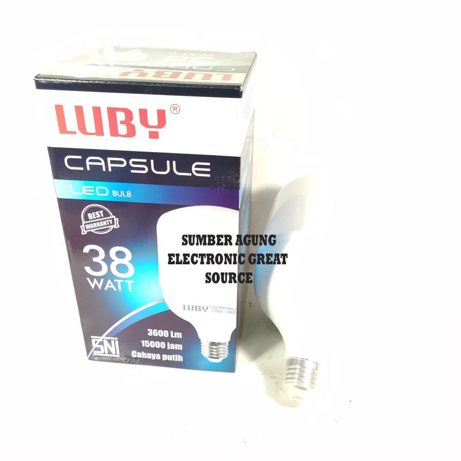 Lampu LED Luby Capsule 38W Jumbo SNI 3600LM Cahaya Putih Kapsul LED