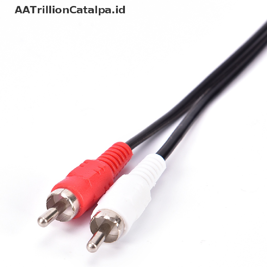 (AATrillionCatalpa) Kabel Adapter Converter Jack Audio Aux 2-RCA Male Ke 3.5mm Female Untuk Headphone