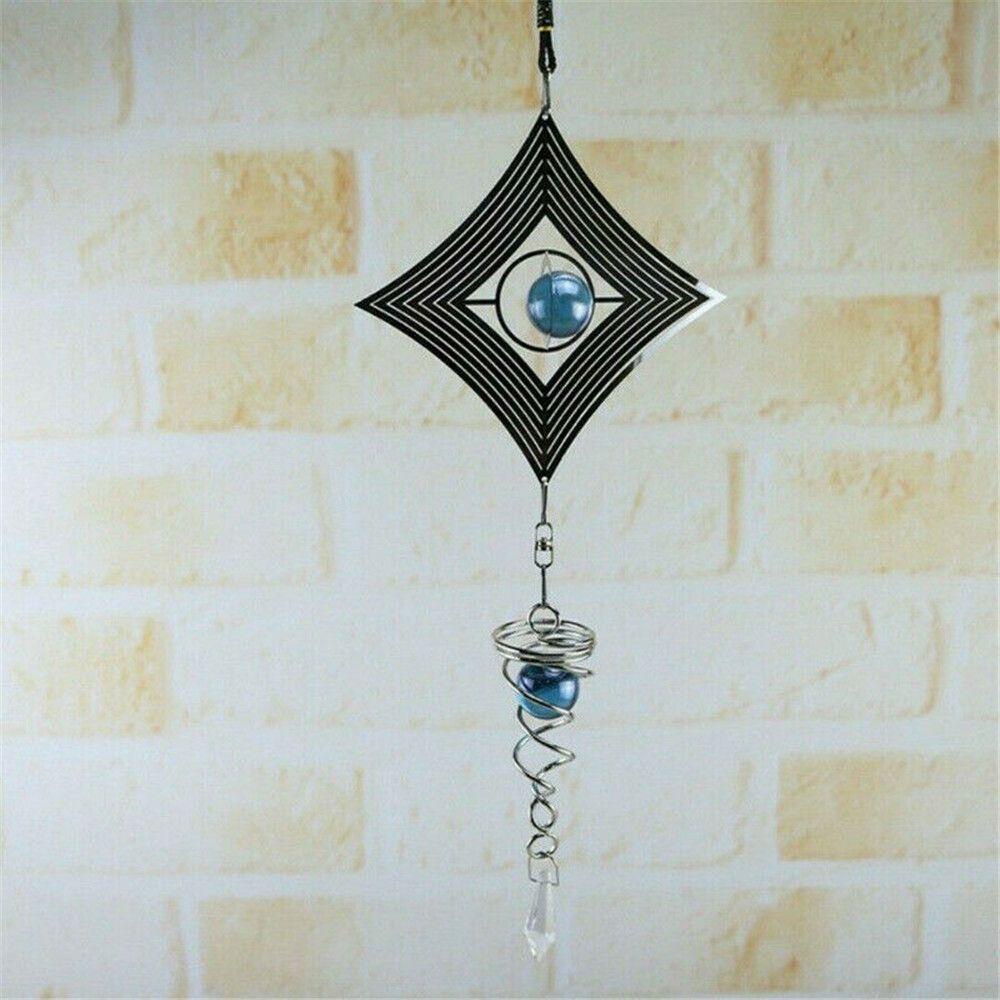 R-bunga Lonceng Angin Berputar Spinner Suncatcher Kristal Liontin Windchime