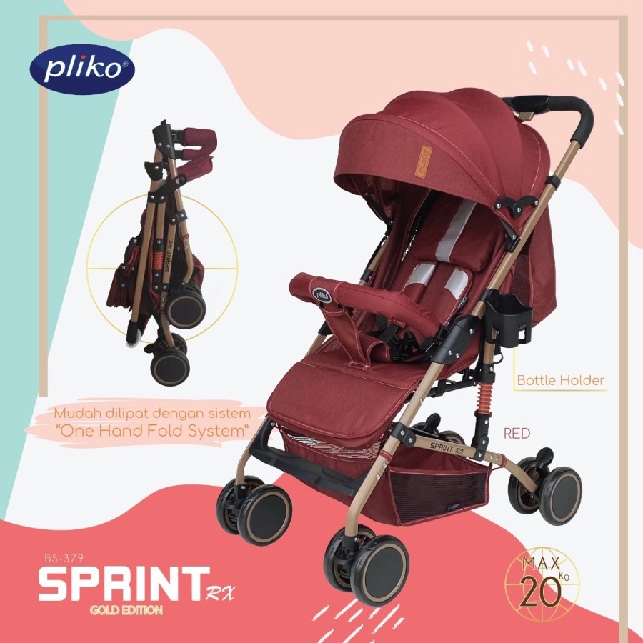 Stroller Pliko Sprint RX BS379 New with Shock Arbsorber Kereta Bayi