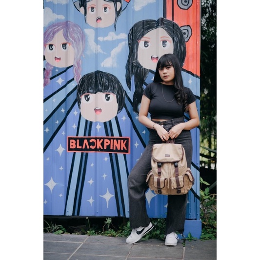 GHbag Klub New Arrival - Tas Ransel canvas IAC Backpack Up to 16 inch - Tas Ranse Tas Wanita Daypack