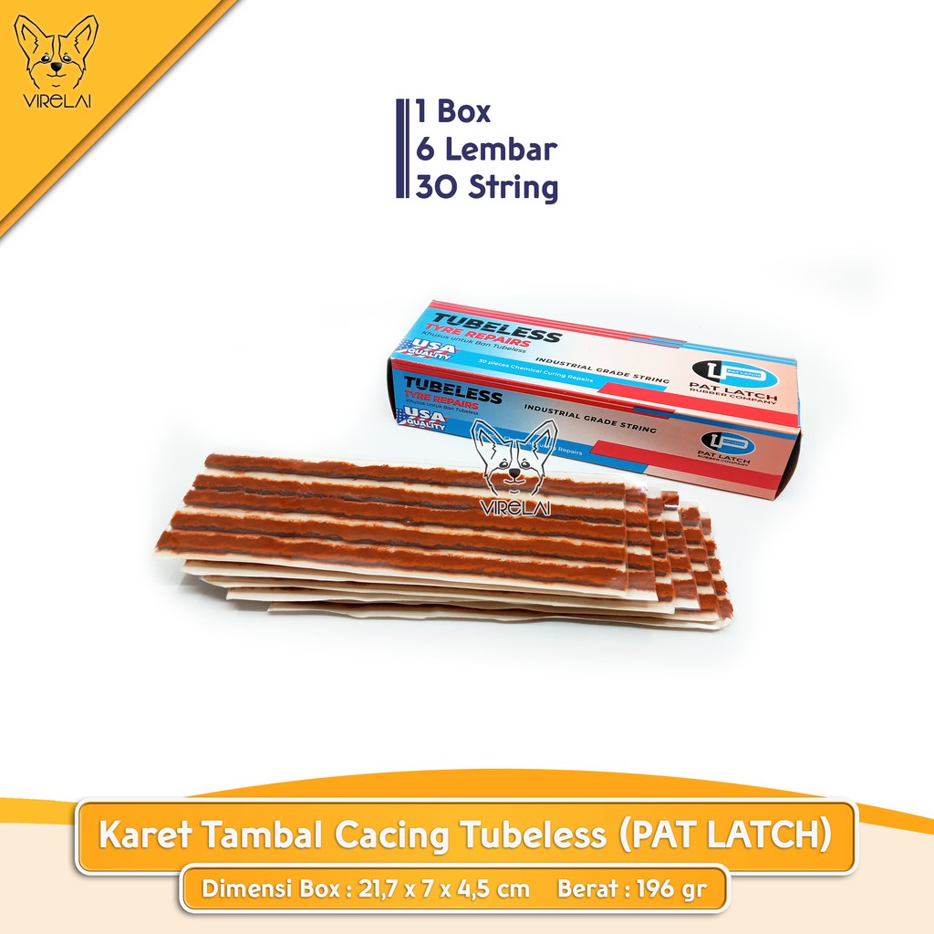 Top Pat latch USA Made karet tambal cacing tubeless OEM ORI Top