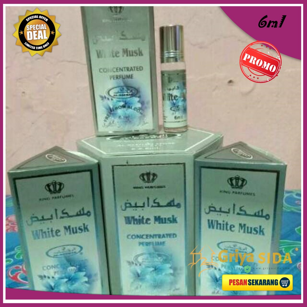 Parfum White musk 6ml alraehan minyak wangi misk mirip al rehab parfum Harga grosir PROMO!!