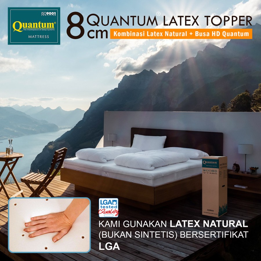NATURAL LATEX - MATRES TOPER QUANTUM TEBAL 8 CM UK 120X200 160 180