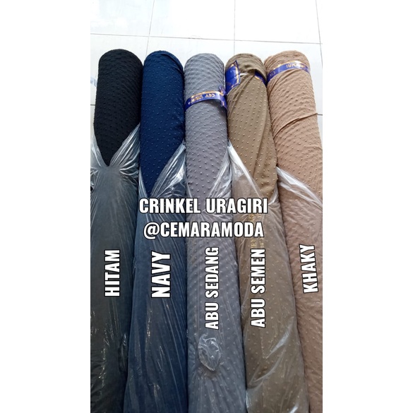 Kain Rayon Crinkle Uragiri Airflow PER 0.5M Uragiri Dot Bintik Krinkle Cringkle Kringkel Kringkle Crinkel Cringkel Krinkel Air Flow Kain Hijab Jilbab Baju Gamis Kerudung