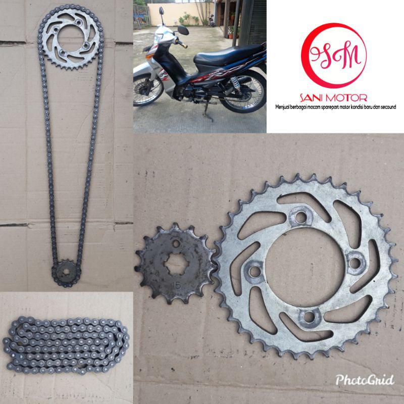 Gear Set Motor Vega ZR Gear Depan + Gear Belakang + Rantai