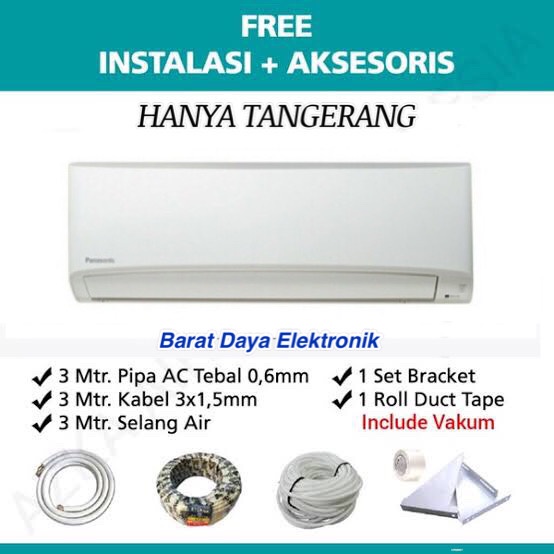 AC PANASONIC AC Standard 1/2 PK YN5WK + PASANG DAN AKSESORIS