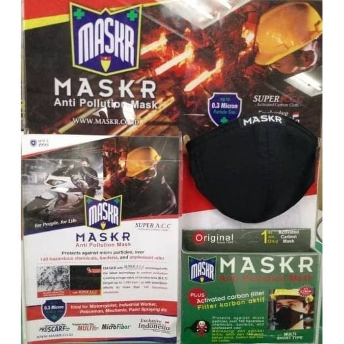 ORIGINAL MASKER Filter Carbon MASKR Short Pendek Safety Motor Biker anti Debu Polusi