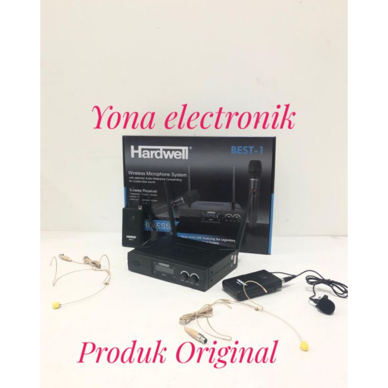 Mic Wireless Hardwell Best 1 Original 2 Mic Clip on 2 Mic headset