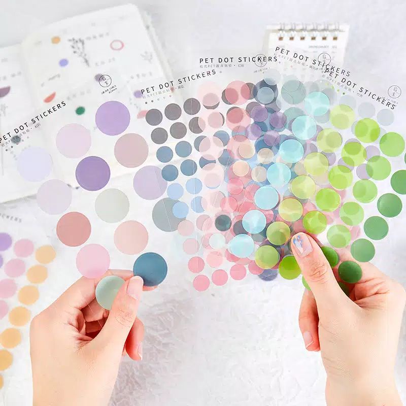 

Sticker Kaca Transparan Motif Polkadot untuk DIY / Scrapbook / Journaling / Diary / Notesbook / Kado