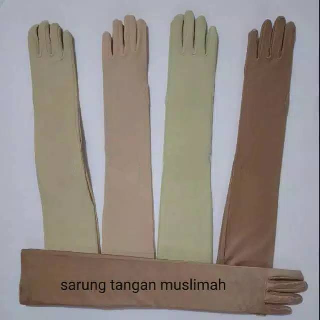 Sarung tangan umroh muslimah panjang 50 cm (diatas siku)