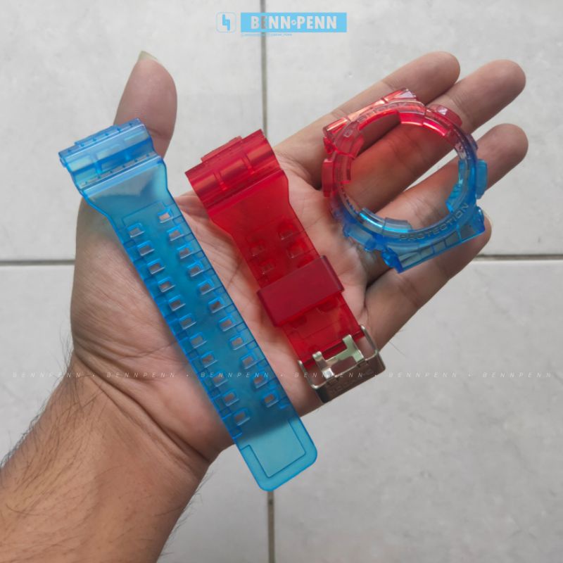 BEZEL STRAP JAM TANGAN CASIO G SHOCK GA 100 / GD 100 BLUE RED